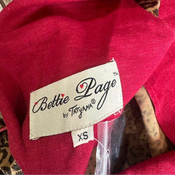 Bettie Page By Tatyana Leopard Print Pinup Dress Sz XS NWT! Wiggle Dress Vintage - Picture 13 of 16